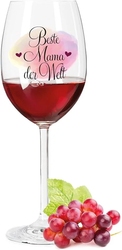 Besuche den GRAVURZEILE-Store GRAVURZEILE Weinglas - Beste Mama der Welt - Herzliche Geschenke - für Mama als Geburtstagsgeschenk zum Muttertag - Geeignet als Rotweingläser Weißweingläser — Wein und Festtafel