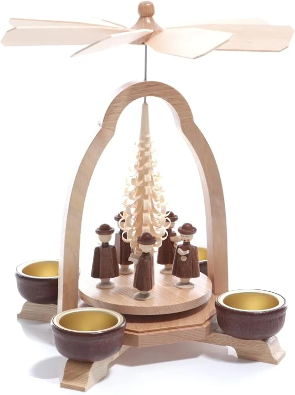 Besuche den Rudolphs Schatzkiste-Store Rudolphs Schatzkiste Teelichtpyramide Kurrende BxHxT ca 17x25x17 cm NEU Weihnachtspyramide Holzpyramide für Teelichter Tischpyramide Teelichtpyramide — Weihnachtsdeko