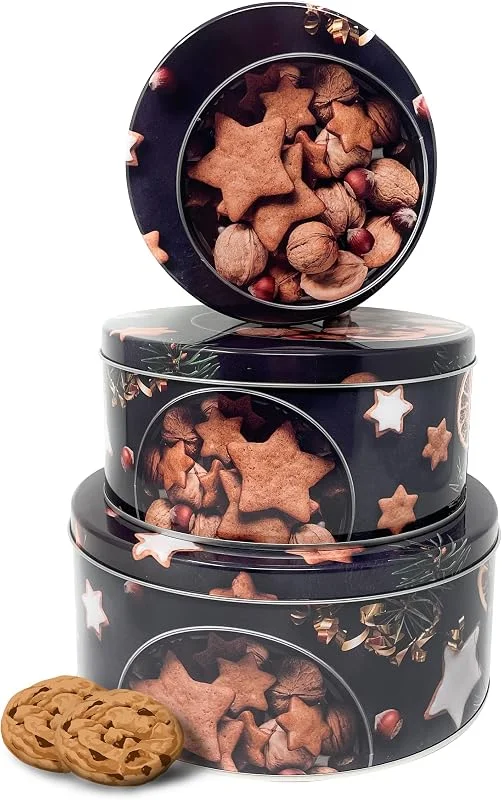 Besuche den TOBJA-Store TOBJA Keksdose Weihnachten Set - 3er Dosen Set als Aufbewahrungsbox, Weihnachts Keksdosen für Gebäck, Vorratsdosen für Cookies, Süßigkeiten und Geschenke als Geschenkverpackung (Keksdose) — Weihnachtskueche