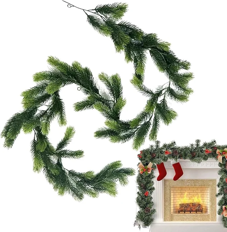 Marke: Generisch Tannengirlande, 180 cm, realistische Pflanze, Festival-Dekoration — Weihnachtsdeko