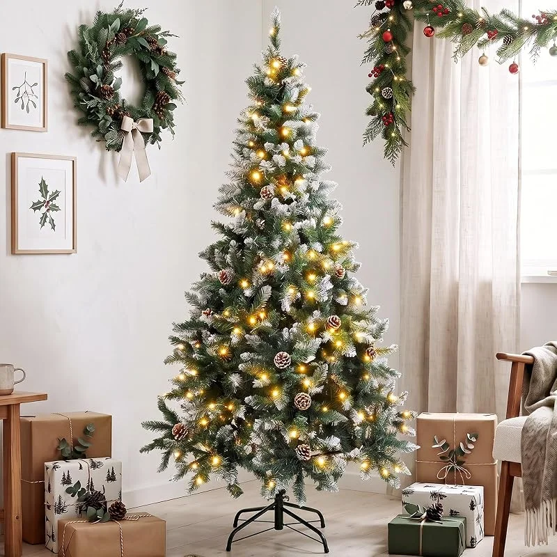 Marke: Verdego Verdego Weihnachtsbaum mit Beleuchtung & Tannenzapfen, Metallständer, 150cm — Weihnachtsbeleuchtung