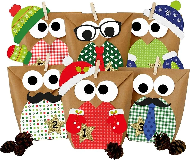 Besuche den Papierdrachen-Store Papierdrachen Adventskalender 2026 - DIY Papiertüpten mit Eulen Rot — Advent und Tisch