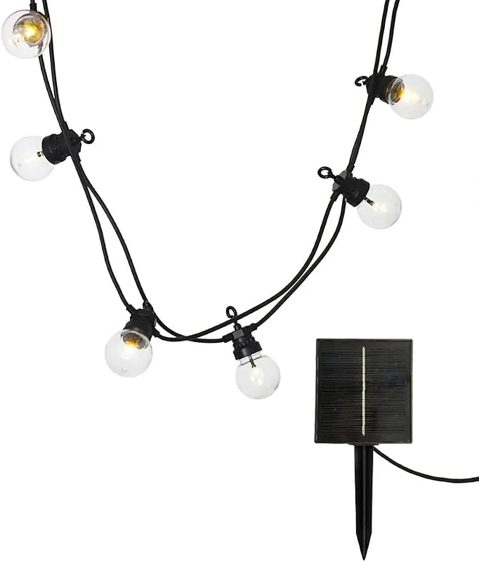 Besuche den Lumisky-Store Solar Lichterkette anschließbar 20 transparente Globen LED warmweiß PARTY CLEAR SOLAR 20 9m 13 Modi — Weihnachtsbeleuchtung