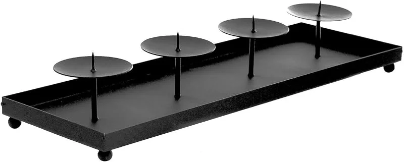 Besuche den Spetebo-Store Metall Adventskerzen Tablett anthrazit 40 cm — Advent und Tisch