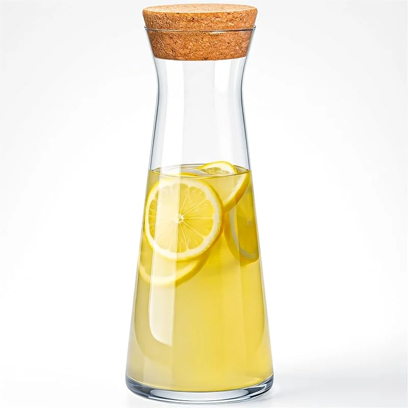 Besuche den KONZEPT-Store KONZEPT Wasserkaraffe mit Deckel aus robustem Glas -1 L, stilvoll & stabil — Wein und Festtafel