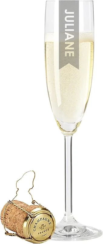 Besuche den GRAVURZEILE-Store GRAVURZEILE Leonardo Sektglas - Elegant Mit Name - Personalisiert Mit Gravur - Geschenk für Frauen & Männer, Sie & Ihn — Wein und Festtafel