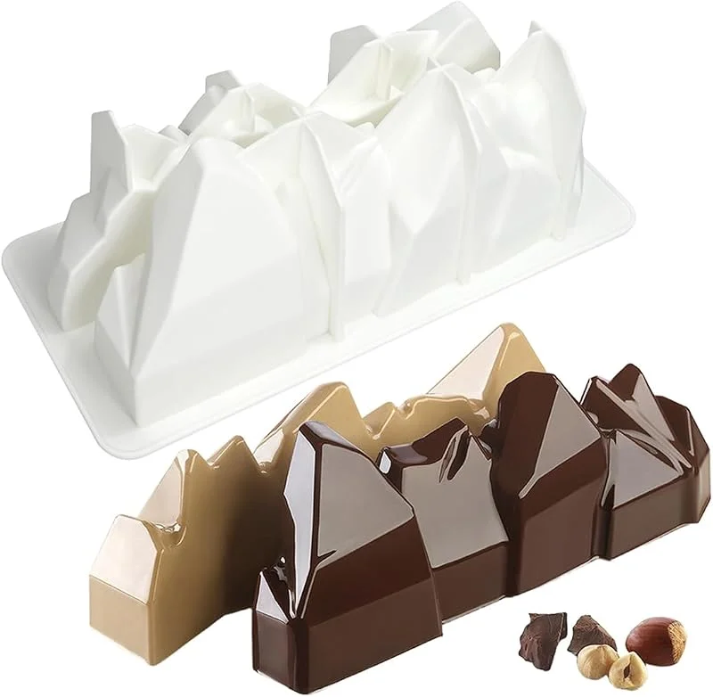 Marke: mostsom mostsom Silikonform – 27, 9 cm antihaftbeschichtete Kuchenbackform für Kuchen, Schokolade, Süßigkeiten, Seife – flexibel und langlebig, leicht zu lösen, BPA-frei (D_ Snow Mountain) — Weihnachtskueche
