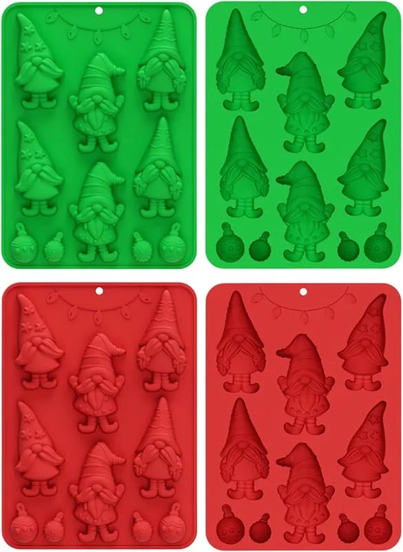 Marke: Generisch 2 Stück Weihnachts Schokoladenform, Weihnachten Wichtel Silikonform, Non Stick 3D Backformen, Klein Silikon Gießform Wichtel, Für Gelees, Süßigkeiten, Seife, Desserts, Pudding, Cupcake Topper — Weihnachtskueche