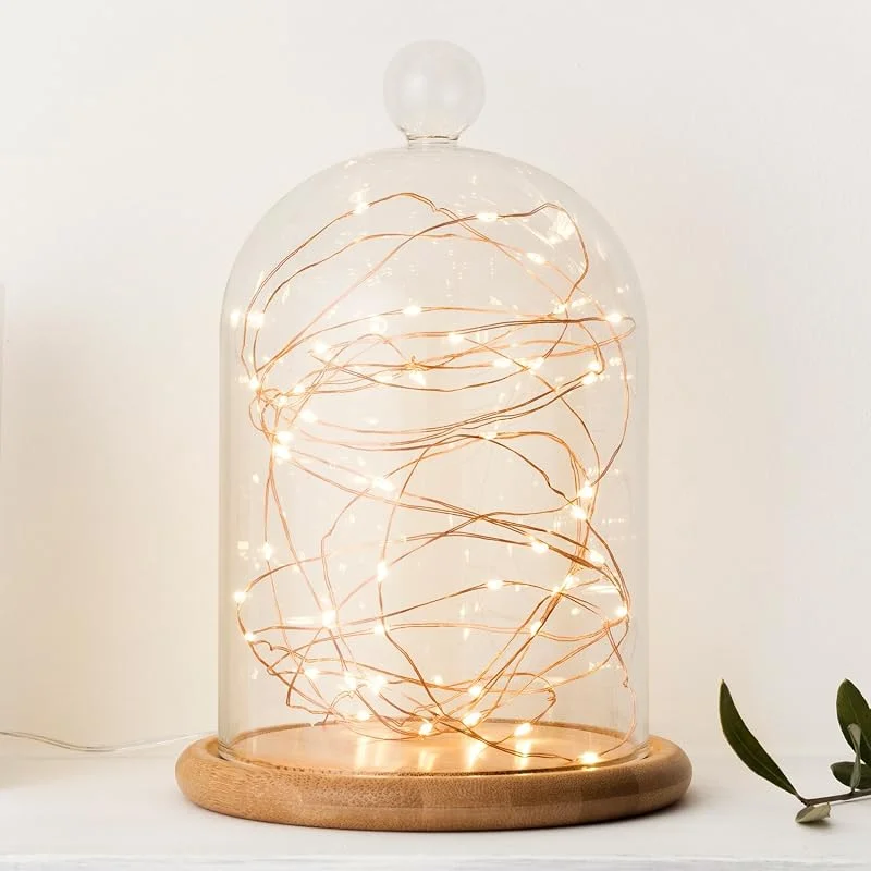 Besuche den Lights4fun-Store Lights4fun 2x 50er LED Kupferdraht Micro Lichterkette warmweiß Batteriebetrieb mit Zeitschaltuhr — Weihnachtsbeleuchtung