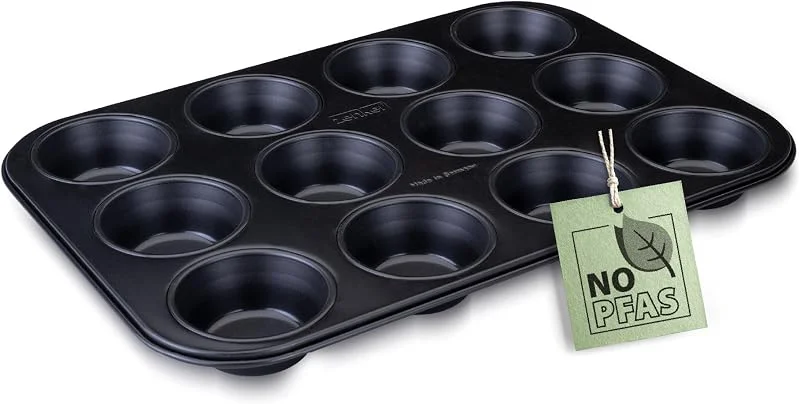Besuche den Zenker-Store Zenker Perfect Black 12er Muffinform aus Stahlblech – zweifache Antihaftbeschichtung, Hitzebeständig bis 230°C, Ideal für köstliche Muffins - Made in Germany — Weihnachtskueche
