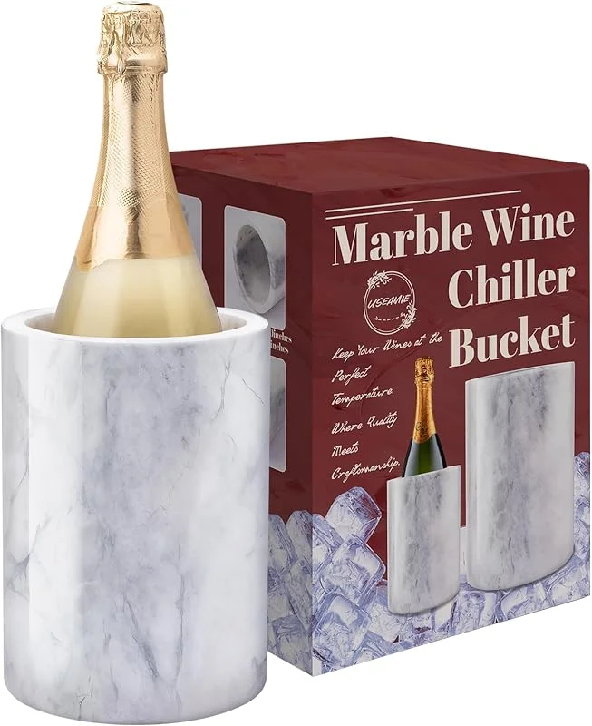 Marke: USEAMIE Weinkühler für den Außenbereich, Marmor-Wein- und Champagnerkühler für Bankette und Abendessen, hält Wein und Getränke kalt, ideales Geschenk für Weinliebhaber — Wein und Festtafel