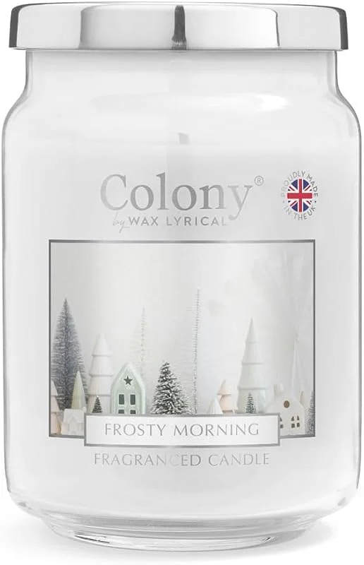 Marke: Colony Colony Frosty Morning Große Kerze, Frischer Schneeduft, Perfekt für Winternächte, Lange Brenndauer, Bis zu 100 Stunden — Kerzenlicht Abendessen
