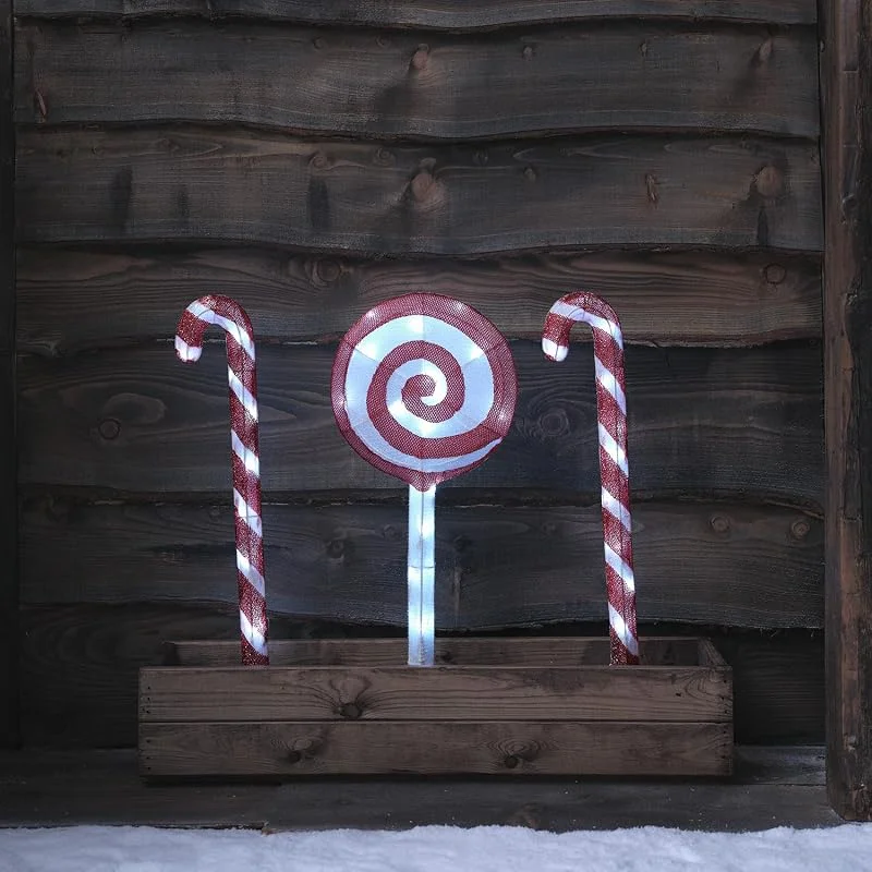 Besuche den Lights4fun-Store Lights4fun LED Beleuchtungsset Zuckerstangen Lollipop Figur innen und außen Weihnachtsfigur Weihnachtsdeko Weihnachtsbeleuchtung Außen Gartenstecker Weihnachten