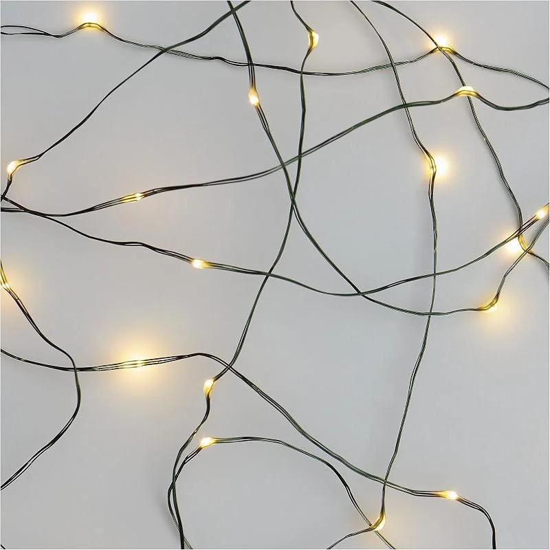Besuche den EMOS-Store EMOS Nano-Lichterkette warmweiß für Innen und Außen (IP44), 4m lange LED-Weihnachtslichterkette NANO für Partys, Weihnachten, 6 Stunden Timer Funktion, Netzteil und Transformator, grünes Kabel — Weihnachtsbeleuchtung
