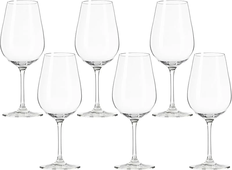 Besuche den LEONARDO HOME-Store Leonardo Tivoli Rotwein-Glas, Rotwein-Kelch mit gezogenem Stiel, spülmaschinenfeste Wein-Gläser, 6er Set, 580 ml, 020964 — Wein und Festtafel