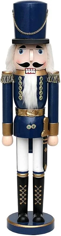 Besuche den Dekohelden24-Store Wunderschöner Nussknacker Soldat, in blau metallic, klassisch, ca. 50 cm — Weihnachtsdeko
