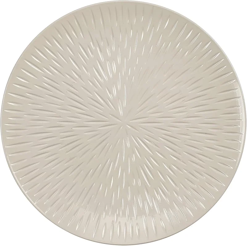 Besuche den Inge-glas-Store Dekoteller 33cm Kunststoff mit Strahlen Muster - festliche Platzteller für verschiedene Anlässe - Tischdeko Unterteller für Hochzeit Jubiläum Weihnachten - Weihnachtsteller Weihnachtsdeko - Beige — Advent und Tisch