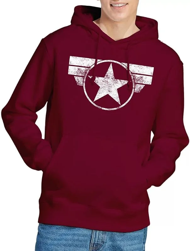 Besuche den Marvel-Store Marvel Herren Captain America - Cap Logo Kapuzenpullover (1er Pack) — Weihnachtsmode