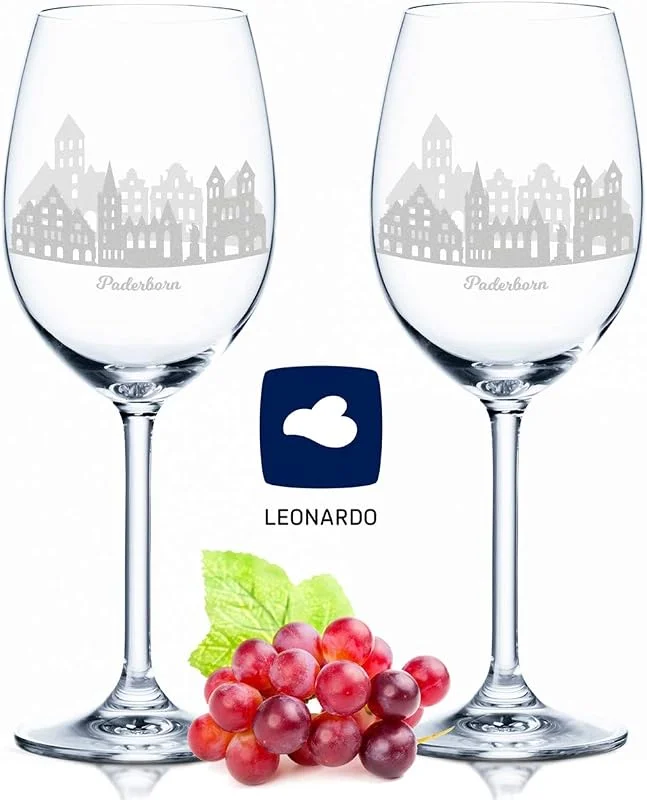 Besuche den GRAVURZEILE-Store GRAVURZEILE Weingläser mit Gravur - Skyline Paderborn im Set - Hochwertige 360° Lasergravur - schönes Geschenk als Andenken, Souvenir oder für Sammler & Weingenießer zum Geburtstag — Wein und Festtafel