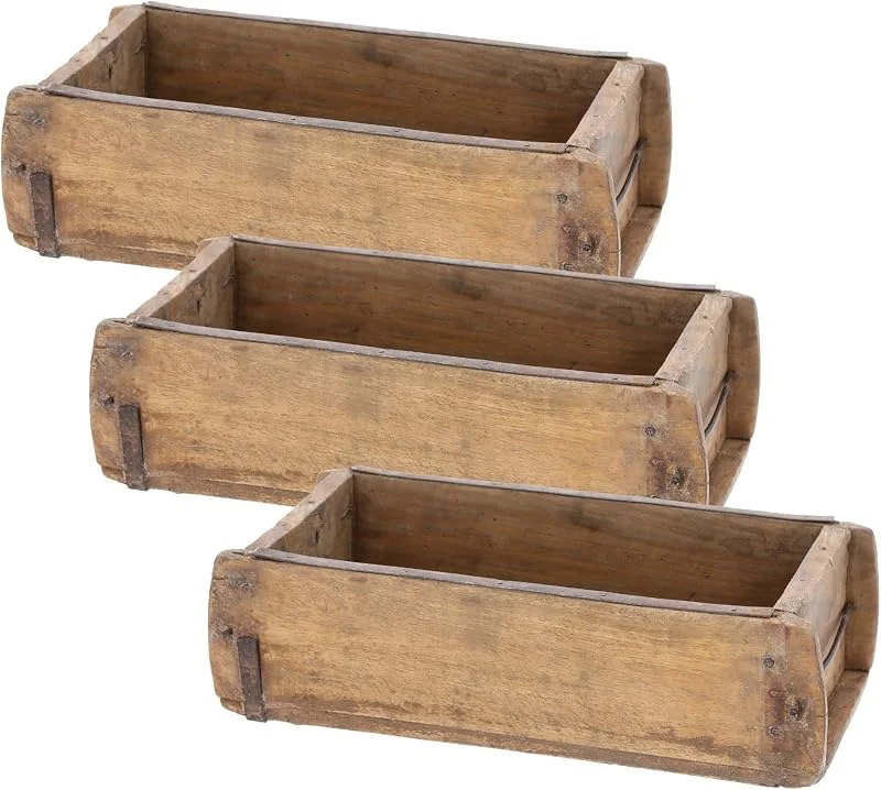 Besuche den Novaliv-Store Novaliv 3x Holzkiste Vintage 30 x 15 x 10 cm Alte Ziegelform Holz EIN KAMMER Allzweckkiste aus recyceltem Altholz Jede Form EIN Unikat - Geschenkkiste — Geschenkverpackung