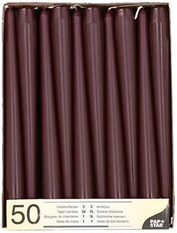 Besuche den PAPSTAR-Store Papstar Leuchterkerzen Ø 2, 2 cm, 25 cm beere 89147 Spitzkerzen Stabkerzen Halterkerzen, 50 Stück — Kerzenlicht Abendessen