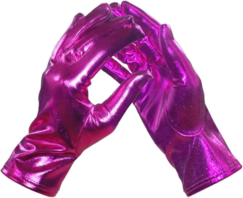 Marke: Generisch Generisch Kurze Handschuhe Für Damen, Metallic Glitzer Handschuhe Shine Zubehör Gloves Prinzessin Show Tänzerin Flapper Girl Diva Abendkleid Kostüm Karneval Junggesellenabschied Mottoparty — Weihnachtsmode