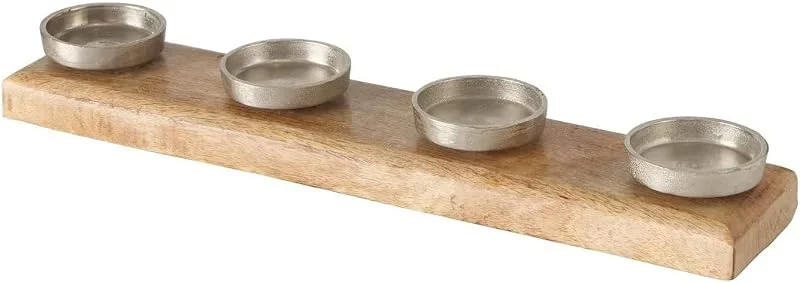 Besuche den Spetebo-Store Spetebo Mango Adventskerzenhalter XL für 4 Kerzen, 50 x 10 cm — Advent und Tisch