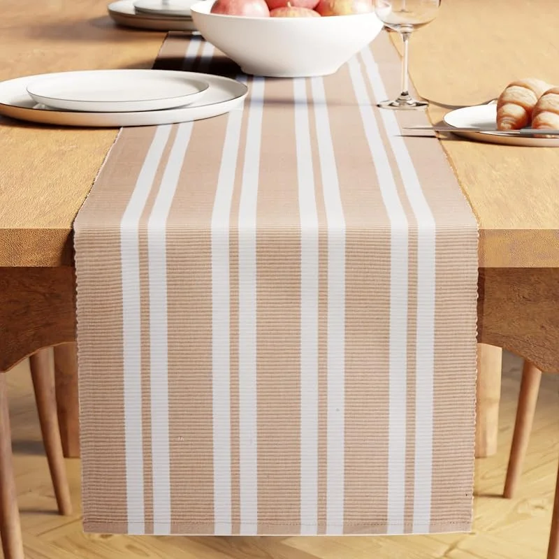 Besuche den Encasa XO-Store Encasa XO Tischläufer, Feinripp Baumwolle, Modern 13"x59" — Küche & Haushalt