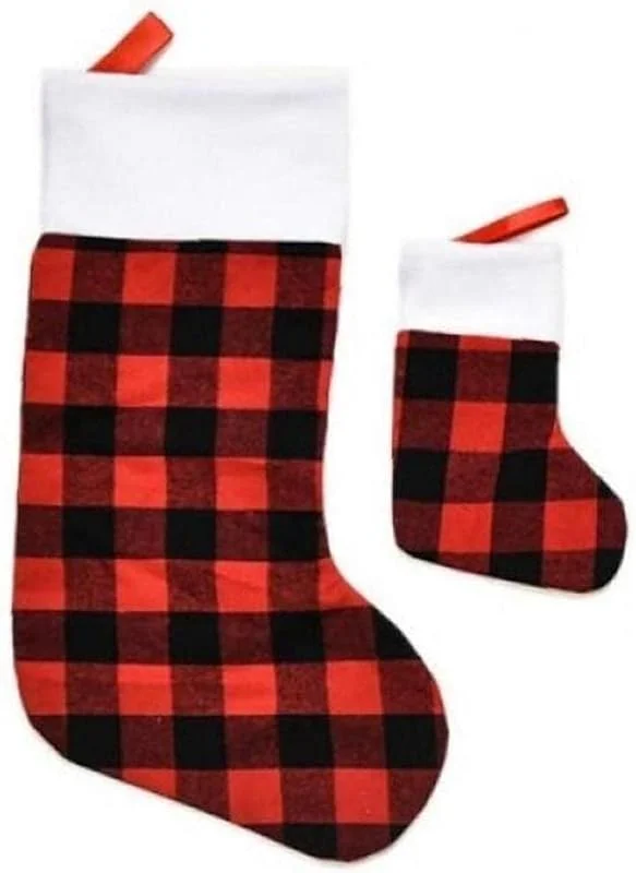Marke: Sanfly Sanfly 2 Stücke Weihnachtsstrumpf Set, Weihnachten Candy Pouch Tasche Für Baumdekoration Personalisierte Socke Geschenk Tasche Für Kinder Erwachsene Teenager — Weihnachtsdeko