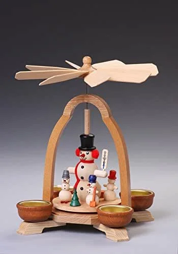 Besuche den Rudolphs Schatzkiste-Store Rudolphs Schatzkiste Teelichtpyramide mit Schneemann BxHxT ca 17x25x17 cm NEU Weihnachtspyramide Holzpyramide für Teelichter Tischpyramide Teelichtpyramide — Weihnachtsdeko