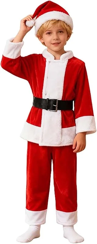 Marke: Generisch Generisch Weihnachtsmann-Kostüm für Kinder Jungen Santa Weihnachtsmann Krippe Kostüm -Kinderkostüm Santa Boy, Weihnachtsmann, Santa Claus, Weihnachtskostüm — Weihnachtsmode