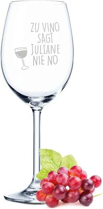 Besuche den GRAVURZEILE-Store GRAVURZEILE Weinglas mit Gravur - Zu Vino sag ich nie no - Personalisiert mit eigenem Namen - Lustiges mit Spruchglas als Geschenk für Weinliebhaber - Geschenke für Sie & Ihn — Wein und Festtafel