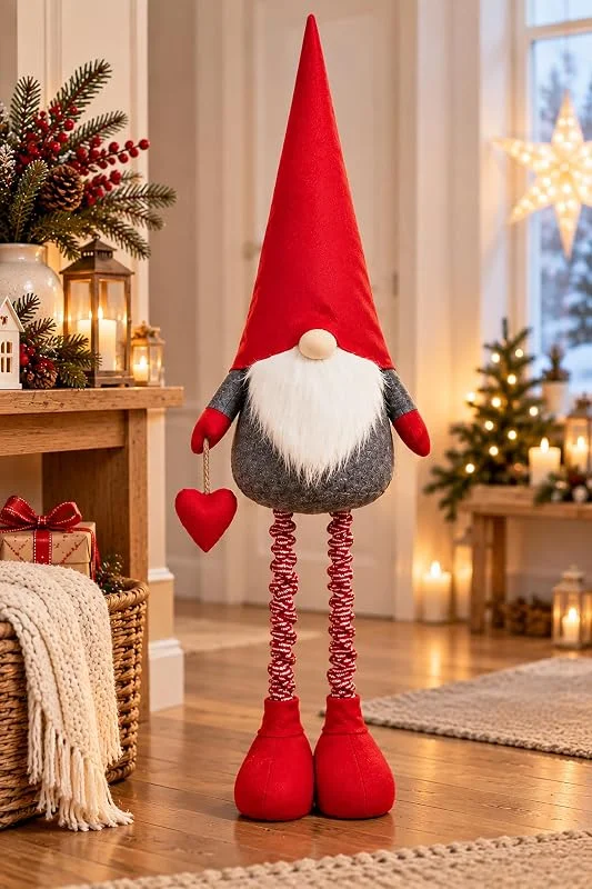 Besuche den KAMACA-Store KAMACA XL Weihnachtswichtel Rot bis 120 cm Teleskop-Beine biegsame Mütze — Advent und Tisch