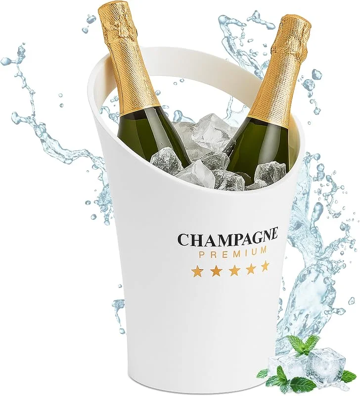 Besuche den Relaxdays-Store Relaxdays Sektkühler, Flaschenkühler, 2 Flaschen, Getränke kühlen, Champagnerkühler HxBxT: 29, 5 x 21, 5 x 23, 5 cm, weiß — Wein und Festtafel
