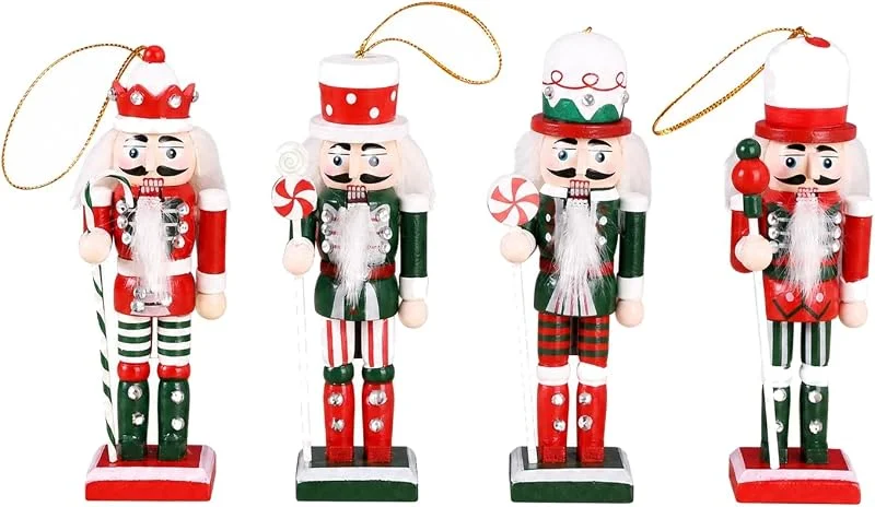 Marke: BLWOTMOR Stehende Nussknacker-Figur aus mit sicheren Stand Nussknacker-Dekofigur mit Sockel freistehend Weihnachtsdekoration für Wohnzimmer, B