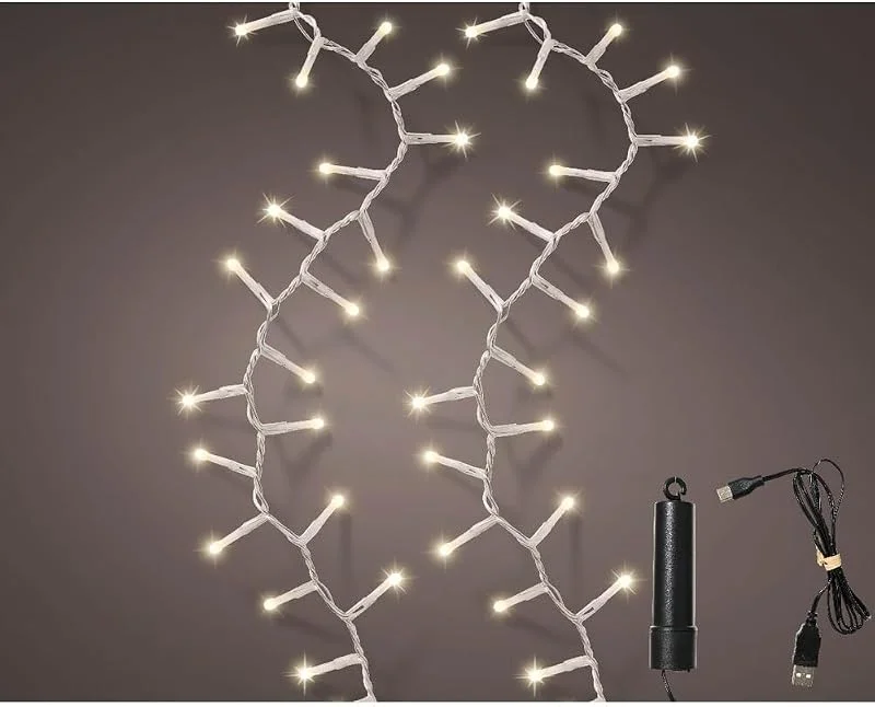 Marke: Lumineo LED Lichterkette 4m Duracharge wiederaufladbar 160 LEDs Warmweiß — Weihnachtsbeleuchtung