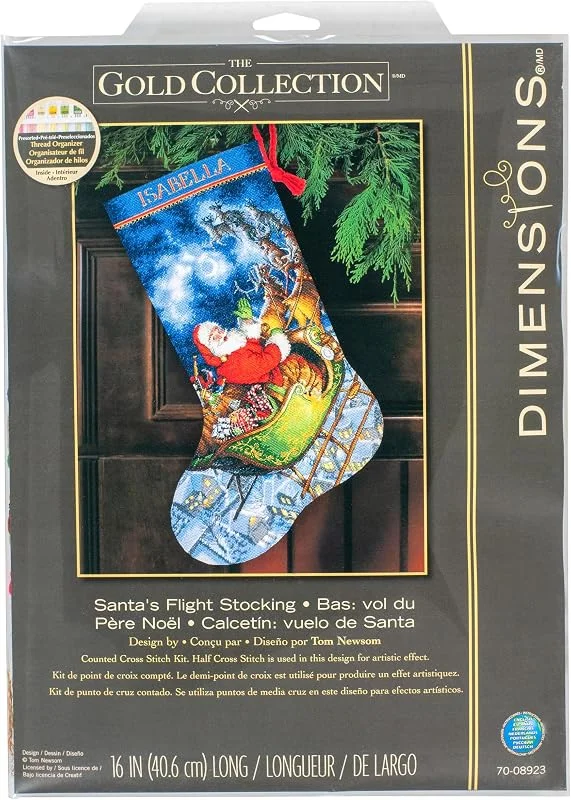 Marke: Dimensions Dimensions D70-08923 Gold, gezählte Kreuzstich, glatt, Nikolaus im Schlitten — Weihnachtsdeko