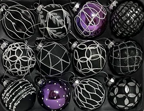 Marke: MC-Trend MC-Trend 12er Set edle Luxus Glas Weihnachtskugeln Ø 6cm Weihnachtsbaum Kugeln Christbaumkugeln Weihnachtsdeko Christbaumschmuck Weihnachten (Mix III)