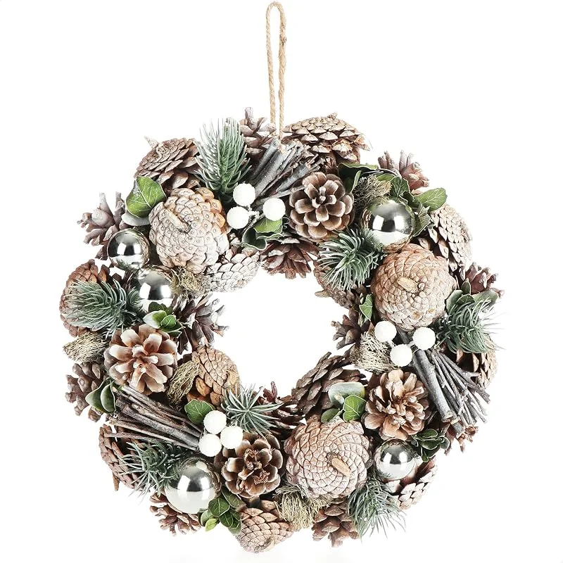 Besuche den com-four-Store COM-FOUR® Türkranz Weihnachten, Adventskranz mit Pinienzapfen — Weihnachtsdeko