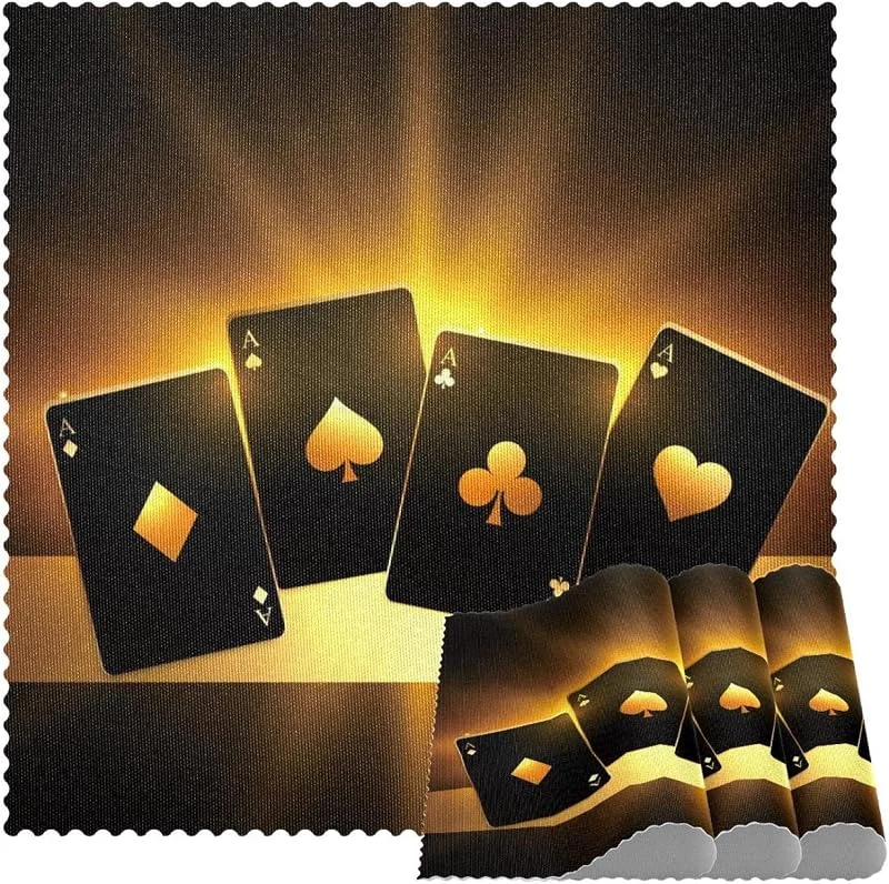 Marke: VAPOKF Schwarz Gold Spielkarten Tischsets Set von 1 für Esstisch Waschbar Rutschfeste Platzsets für Weihnachten Urlaub Geburtstag Party Tisch — Küche & Haushalt