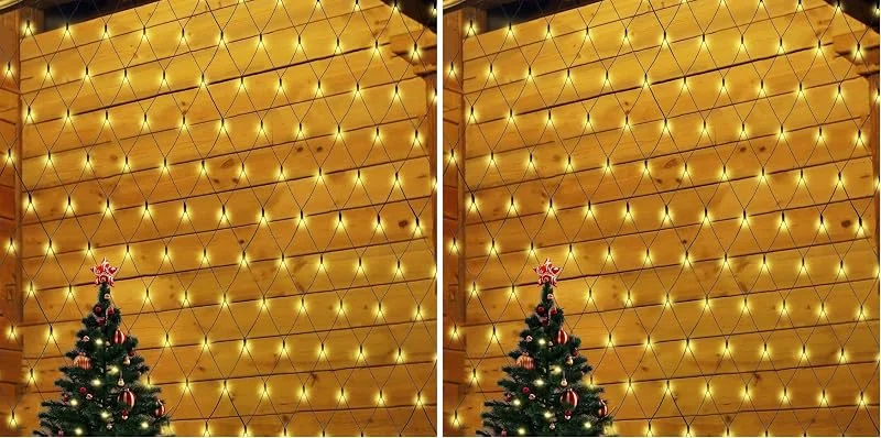 Besuche den SALCAR-Store SALCAR 2x3m Anti-Rost LED Lichternetz Außen, Buchsbaum Lichterkette Netz Outdoor, Lichtervorhang Innen Strom mit 9 Modi und Speicherfunktion, Warmweiß (Packung mit 2) — Weihnachtsbeleuchtung