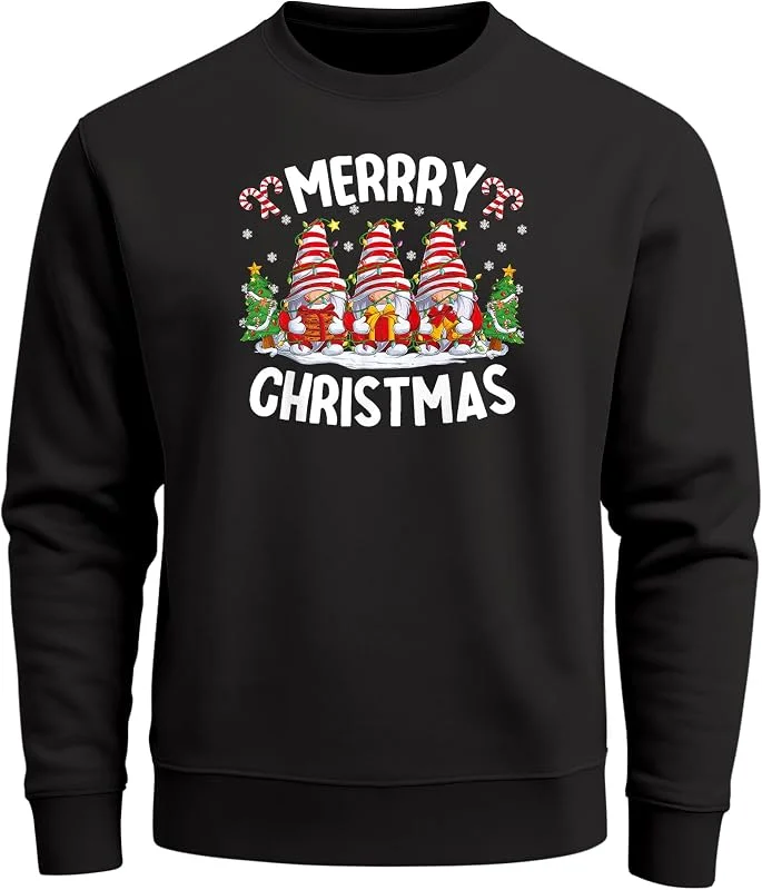 Besuche den MoonWorks-Store MoonWorks® Sweatshirt Herren Weihnachtspullover Wichtel Aufdruck Merry Christmas Weihnachtsoutfit Männer — Weihnachtsmode