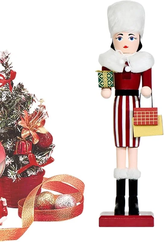 Marke: Generisch Generisch Weihnachts-Nussknackerin 36, 5 cm Holz — Weihnachtsdeko