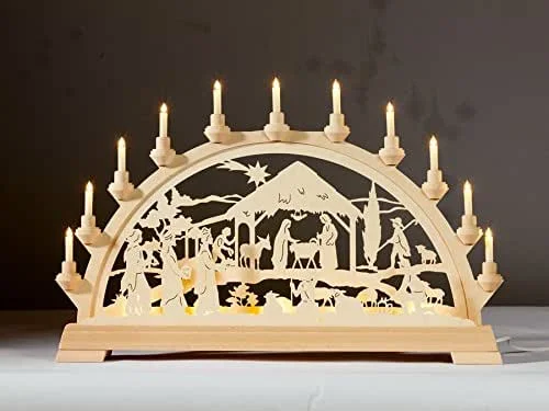 Besuche den Rudolphs Schatzkiste-Store Rudolphs Schatzkiste Fensterdekoration Schwibbogen Geburt Christi mit Königen BxTxH= 65x6, 5x43cm NEU Lichterbogen Fensterbogen Schweben Erzgebirge Seiffen Weihnachten Holz Dekoration — Weihnachtsdeko