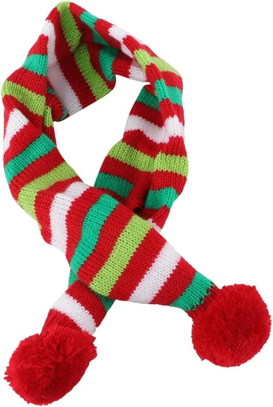 Besuche den COLLBATH-Store Weihnachtsschal für Haustiere Geschenkideen 2 Stück-Pack Acryl, Streifen — Weihnachtsmode