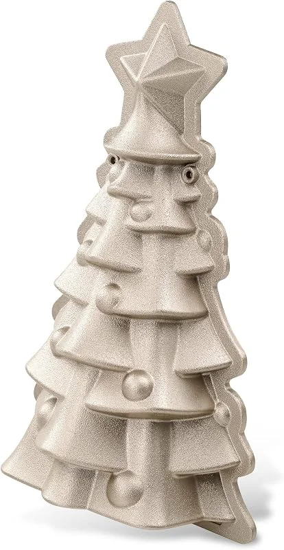 Marke: Dr. Oetker Dr. Oetker Motivbackform Tannenbaum, White Christmas Baking, Backform, Aluminiumguss, Creme-Metallic, 1392 — Weihnachtskueche