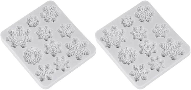 Marke: BESTOYARD BESTOYARD Packung Silikonform Schneeflocke Weihnachtsform für Kuchen Backen 2 Stück Geruchlos Lebensmittelecht für Küche Selbstgemacht Dekoration — Weihnachtskueche
