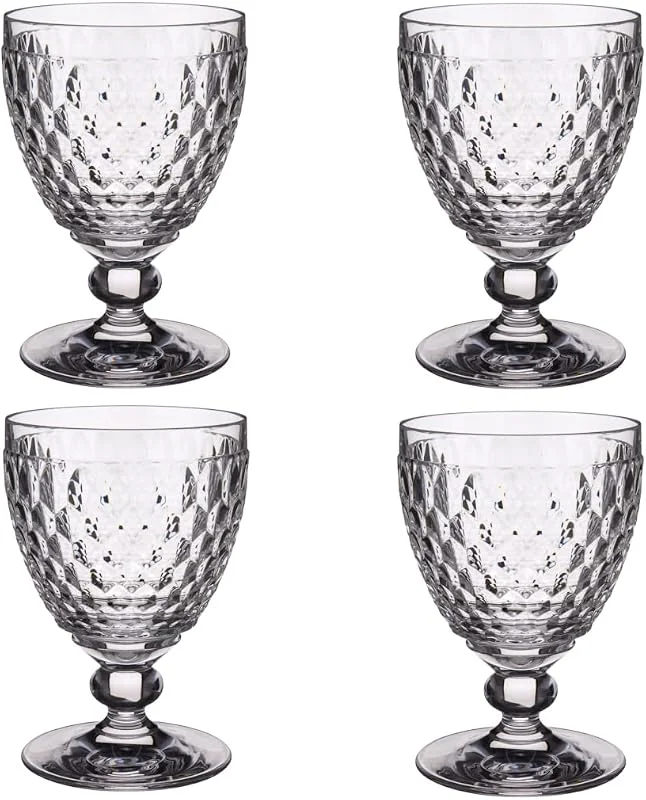 Villeroy & Boch 11-7299-0020 Boston Rotweinglas, Gefertigt aus hochwertigem und robustem Kristallglas mit Facettenmuster, Transparent, 18.5 x 18.5 x 13 cm, 4 Einheiten — Wein und Festtafel