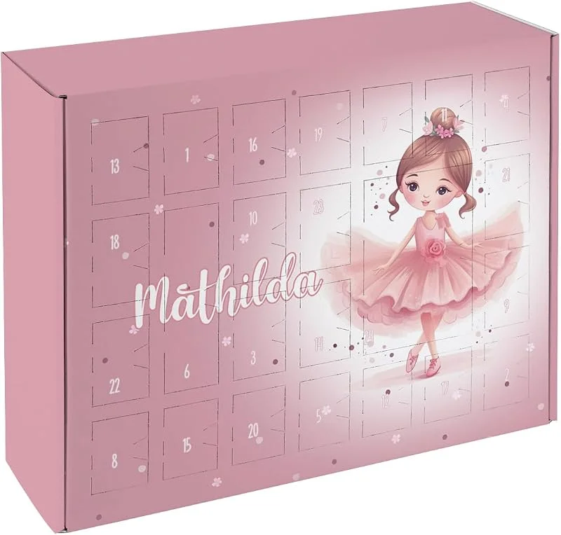 Besuche den Striefchen-Store Striefchen® Adventskalender zum selber befüllen für Mädchen - Ballerina Motiv - mit Wunschname — Advent und Tisch