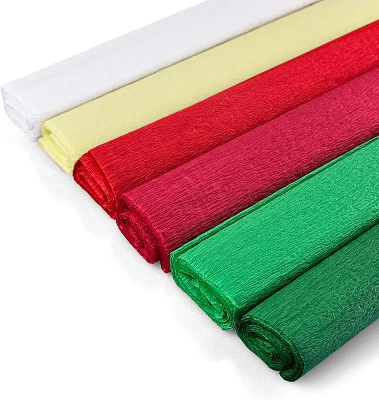 Besuche den Netuno-Store Netuno 6 Rollen Krepppapier Weiß Gelb Rot Grün 200 x 50 cm Dekoration — Geschenkverpackung